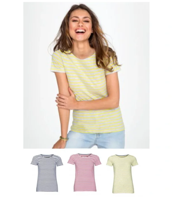 Sol's 01399 Ladies Miles Stripe Tee Shirt